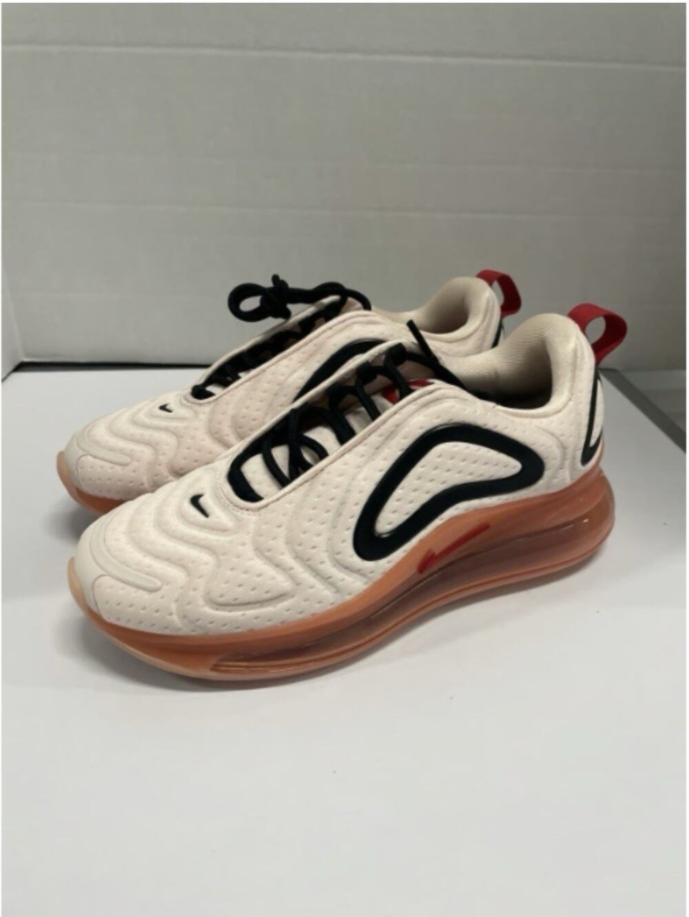 Nike Air Max 720 Light Soft Pink Coral AR9293 602 Size 6 Women Mesh Runner Black